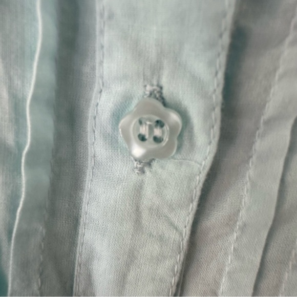 Ella Simone Cotton Pajama Set Sz XL Sky Blue NWOT Embroidered Pintuck Ribbon - Picture 9 of 16